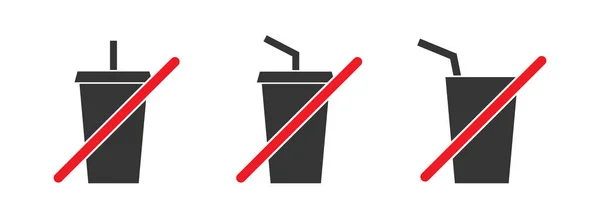 Pij zakazane symbole. Nie pij ikony.. — Wektor stockowy