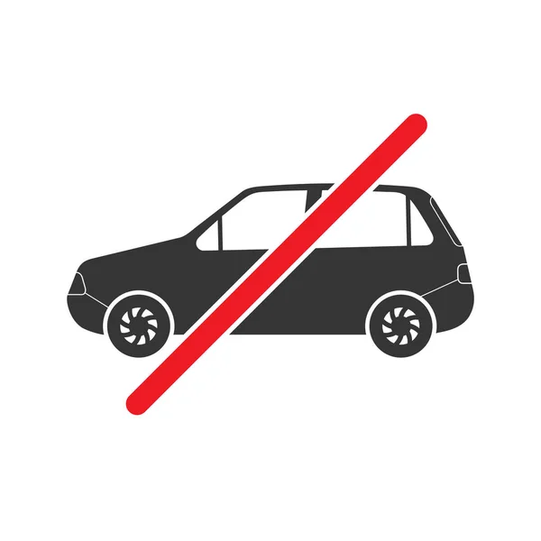 Signo de automóvil prohibido sobre fondo blanco . — Vector de stock