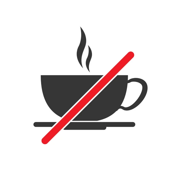 Beyaz arka planda kahve fincanı işareti yok - vektör. — Stok Vektör