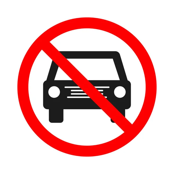 Panneau de voiture interdite sur fond blanc . — Image vectorielle
