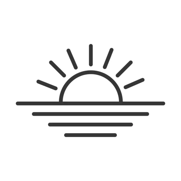 Sunset linear icon. Rising sun icon. — Stock Vector