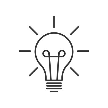 Ampul doğrusal simgesi izole edildi. Ampul vektör simgesi.