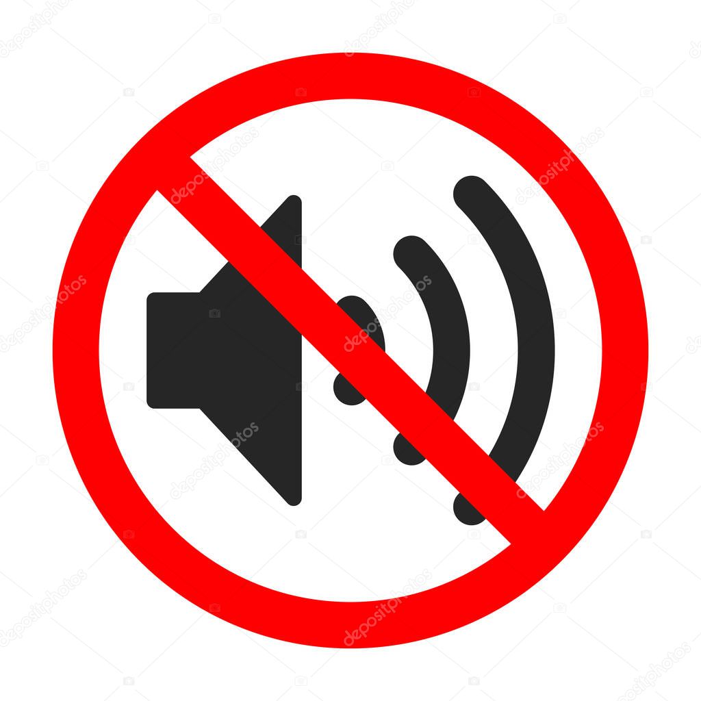 Vector sign of prohibition of a volume sound.