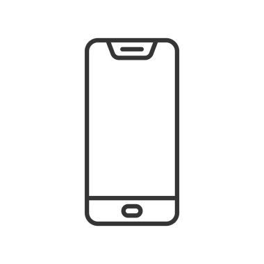 Doğrusal telefon simgesi izole edildi. Ana hatlı akıllı telefon
