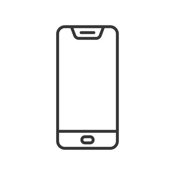 Иконка линейного телефона изолирована. Контур смартфона — стоковый вектор
