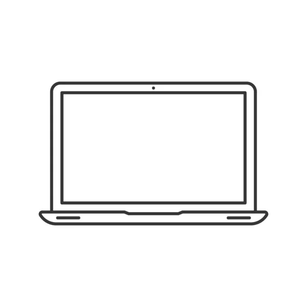 Schwarzes lineares Laptop-Symbol. Umriss Laptop-Ikone. — Stockvektor