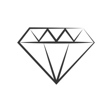 Vektör Elmas simgesi izole edildi.