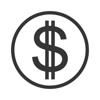 Vektör Doları simgesi izole edildi.