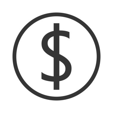 Vektör Doları simgesi izole edildi.