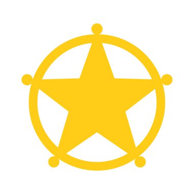 Vektör Şerif Yıldız simgesi izole edildi.