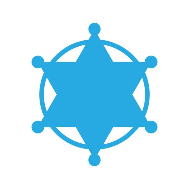 Altıgen Şerif Yıldızı simgesi izole edildi - vektör