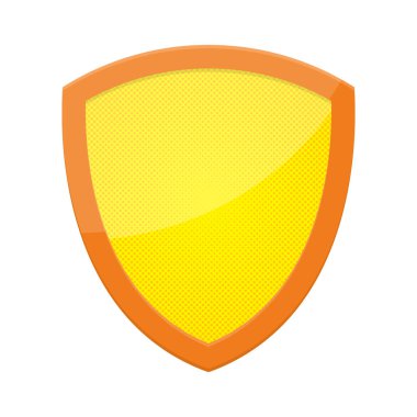 Pop sanat tasarımında vektör noktalı kalkan.