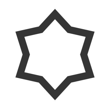 Vektör altıgen yıldız simgesi izole edildi.