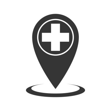 Tıbbi iğne konumu simgesi izole edildi - vektör.