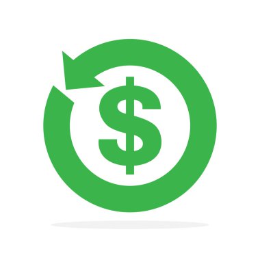 Vektör para iadesi simgesi.