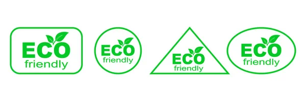 Set groene Eco stickers. Milieuvriendelijk milieu — Stockvector