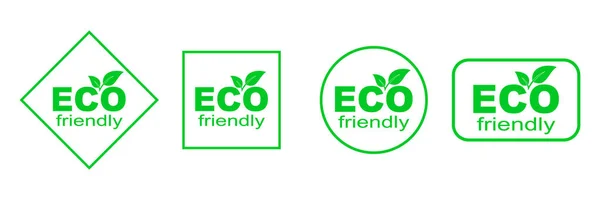 Set groene Eco stickers. Milieuvriendelijk milieu — Stockvector