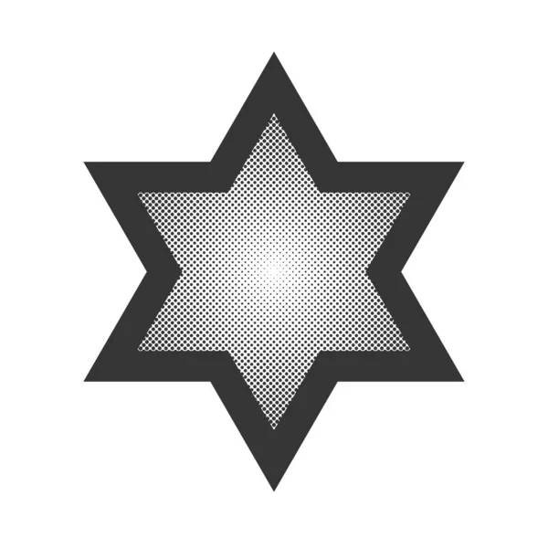 Vector dotted Star of David in pop art design. — 스톡 벡터