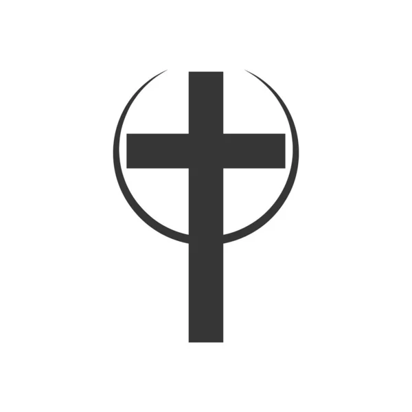 Icono Cruz Cristiana - vector . — Vector de stock