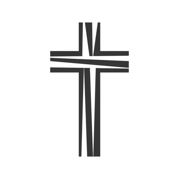Ícone de cruz cristã - vetor . — Vetor de Stock