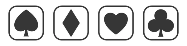 Vektorkészlet szimbólumok játék kártya kaszinó. — Stock Vector