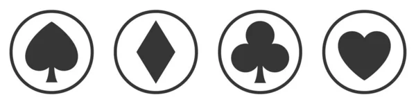 Wektorowy zestaw symboli kasyna kart do gry. — Wektor stockowy