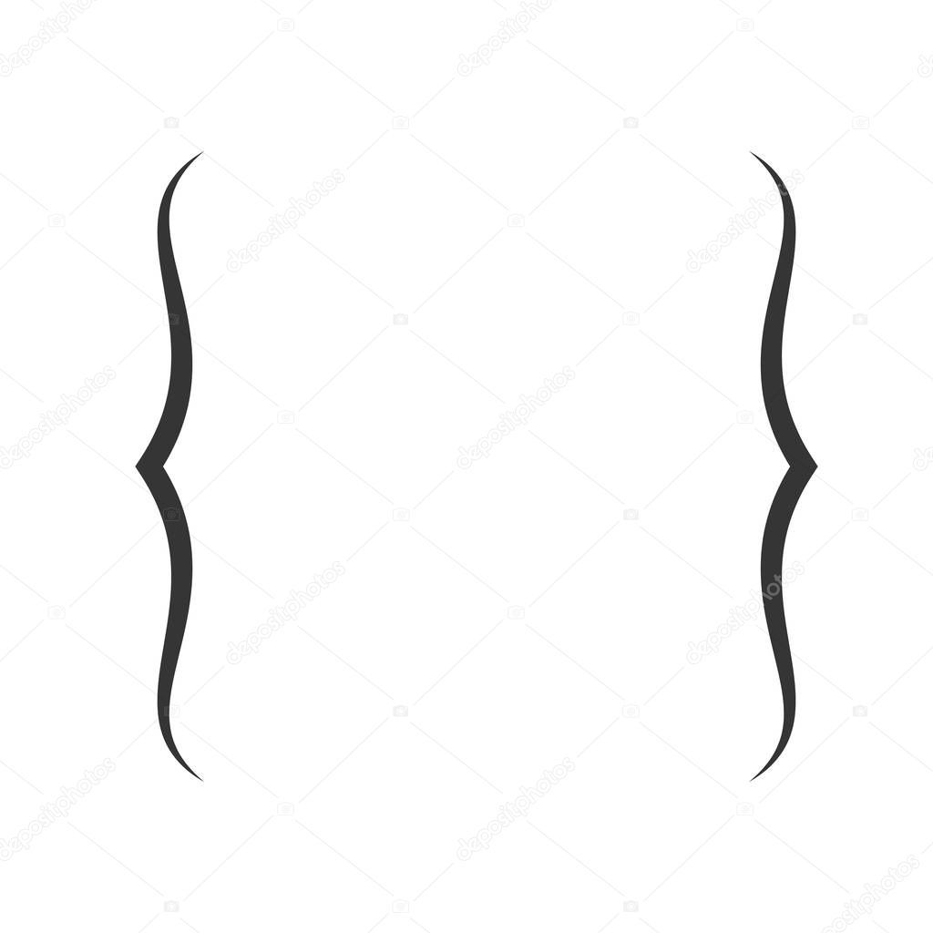 Curly brackets for text. Vector Parentheses