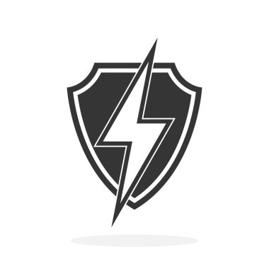 Yıldırımlı kalkan - vektör simgesi