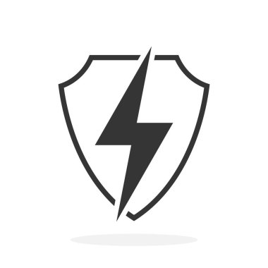 Yıldırımlı kalkan - vektör simgesi
