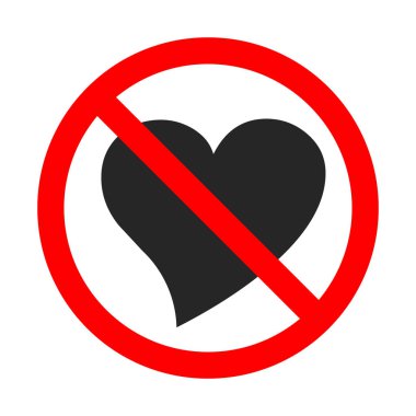 Aşk işaretini durdur. Vektör Sevgi simgesi yok