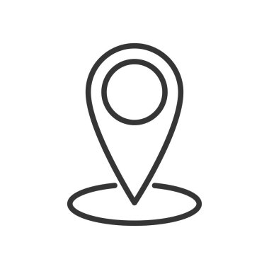 İnce çizgi biçiminde konum simgesi. Vektör simgesi.