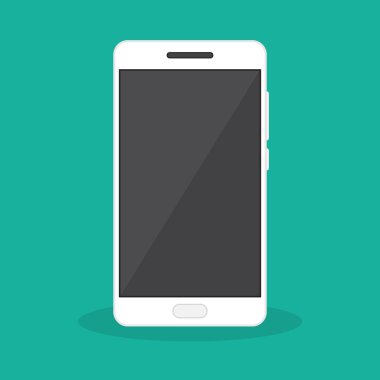 Siyah ekranlı şirin akıllı telefon - vektör.