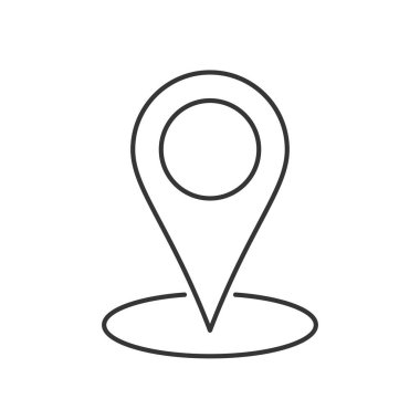 İnce çizgi biçiminde konum simgesi. Vektör simgesi.