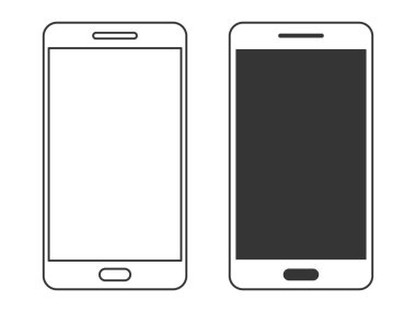 Smartphone simgelerinin kümesi izole edildi - vektör
