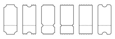 Doğrusal bilet şablonları seti. Boş biletler.