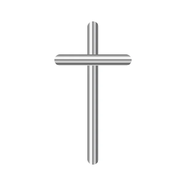 Металева ікона Християнський хрест вектор — стоковий вектор
