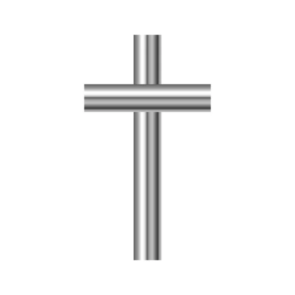 Icône métallique Christian Cross - vecteur — Image vectorielle