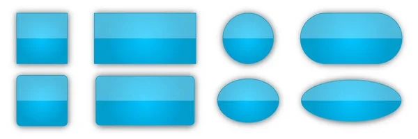 Conjunto de botones vectoriales brillantes azules . — Vector de stock