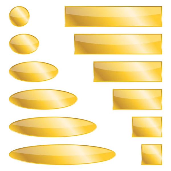 Serie di striscioni d'oro isolati - vettore . — Vettoriale Stock