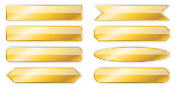 Conjunto de banderas de oro aislado - vector . — Vector de stock