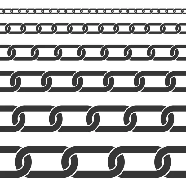 Set of seamless metal chains - vector. — Stock Vector