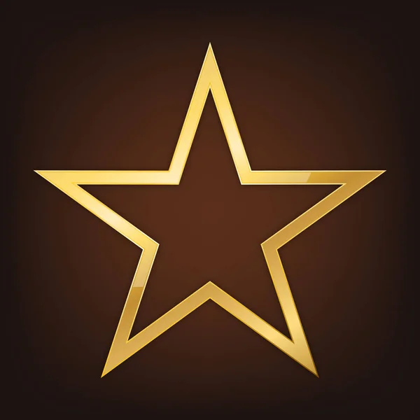 Значок Золотая звезда - вектор . — стоковый вектор