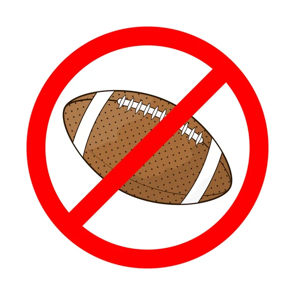 Il rugby è proibito. Palla da rugby. Non giocare a rugby — Vettoriale Stock
