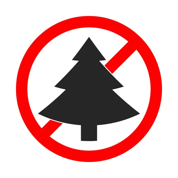 A karácsonyfa tilos. Állj karácsonyfa — Stock Vector