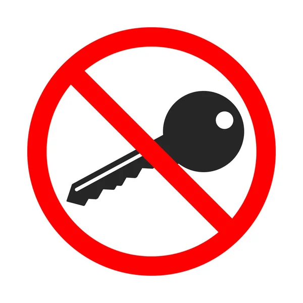 No hay señal de bloqueo. La llave está prohibida. Prohibición de llave . — Vector de stock