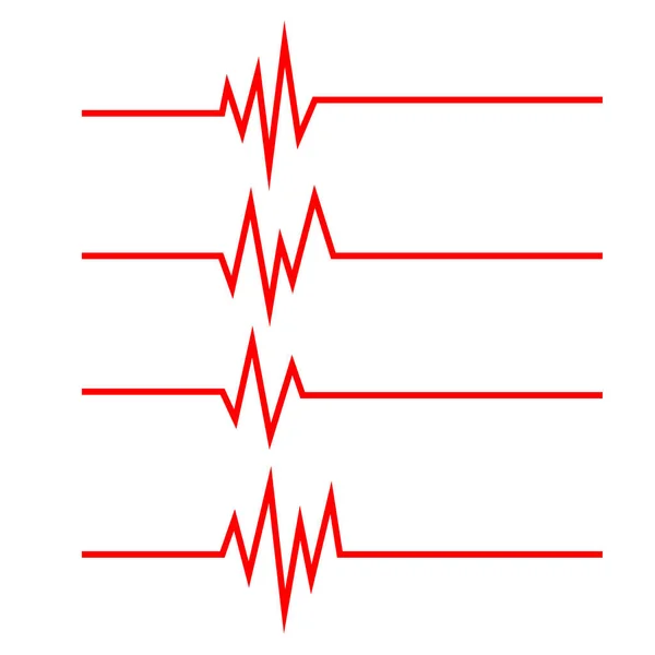 Conjunto de ícones de linha Heartbeat. Símbolo de pulso — Vetor de Stock