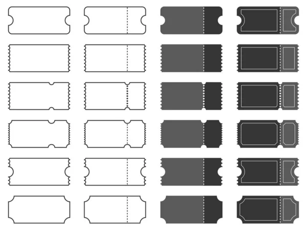 Boş bilet şablonları seti. Vektör illüstrasyonu