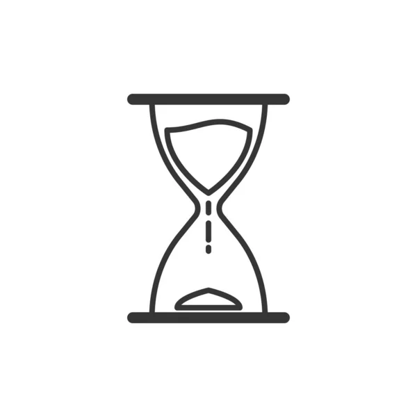 Tid eller timme glas ikon i tunn linje stil - vektor — Stock vektor
