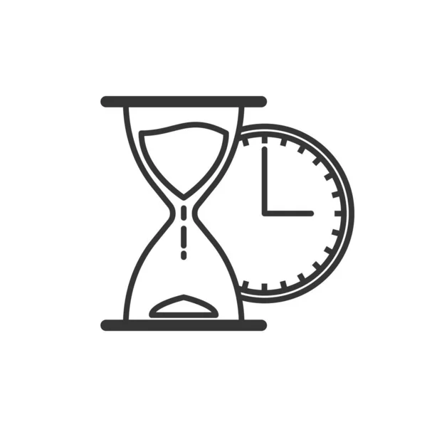 Icono del reloj de arena en estilo de línea delgada - vector — Archivo Imágenes Vectoriales