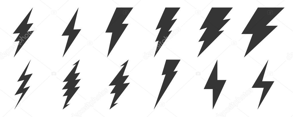 Lightning icons - vector.